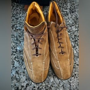 santoni caoutchouc suede mens shoes